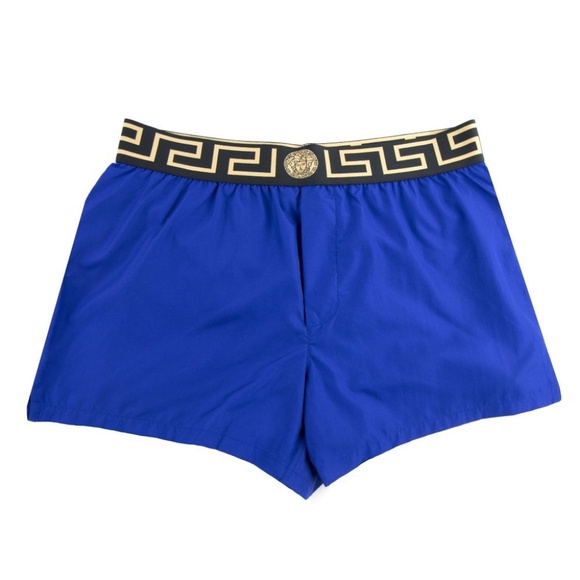 Versace Blue Medusa Head Swim Trunks Mens (no liner) - Picture 1 of 11